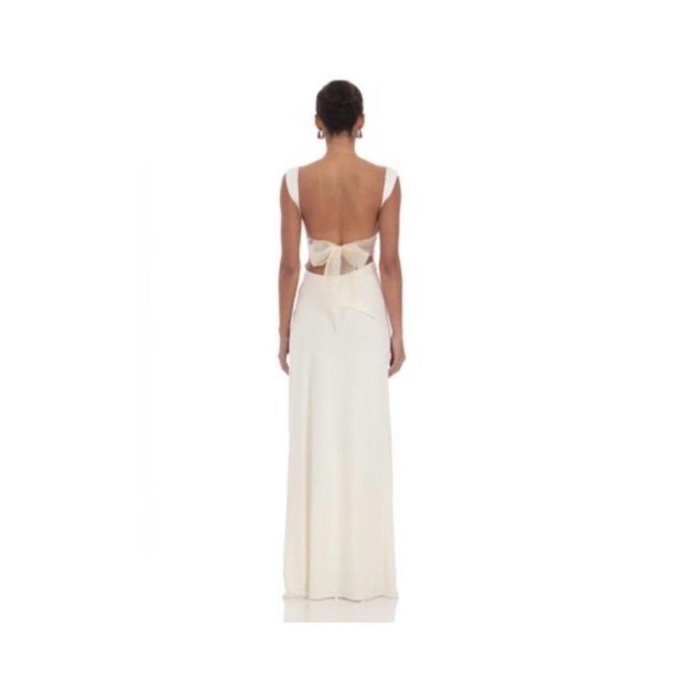 Lucy in the Sky Cream Maxi Dress with High Thigh Slit - Picture 2 of 9